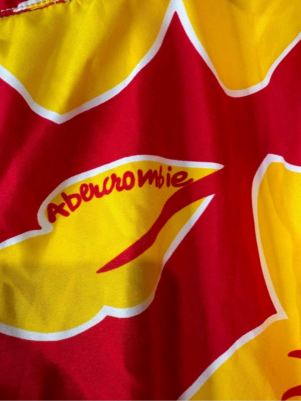 Vintage Abercrombie Fitch Red & Yellow Floral Summer Beach Board Shorts size 36 - Picture 4 of 5
